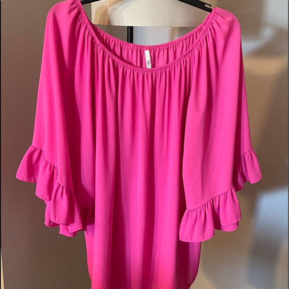 Hot pink blouse size XL